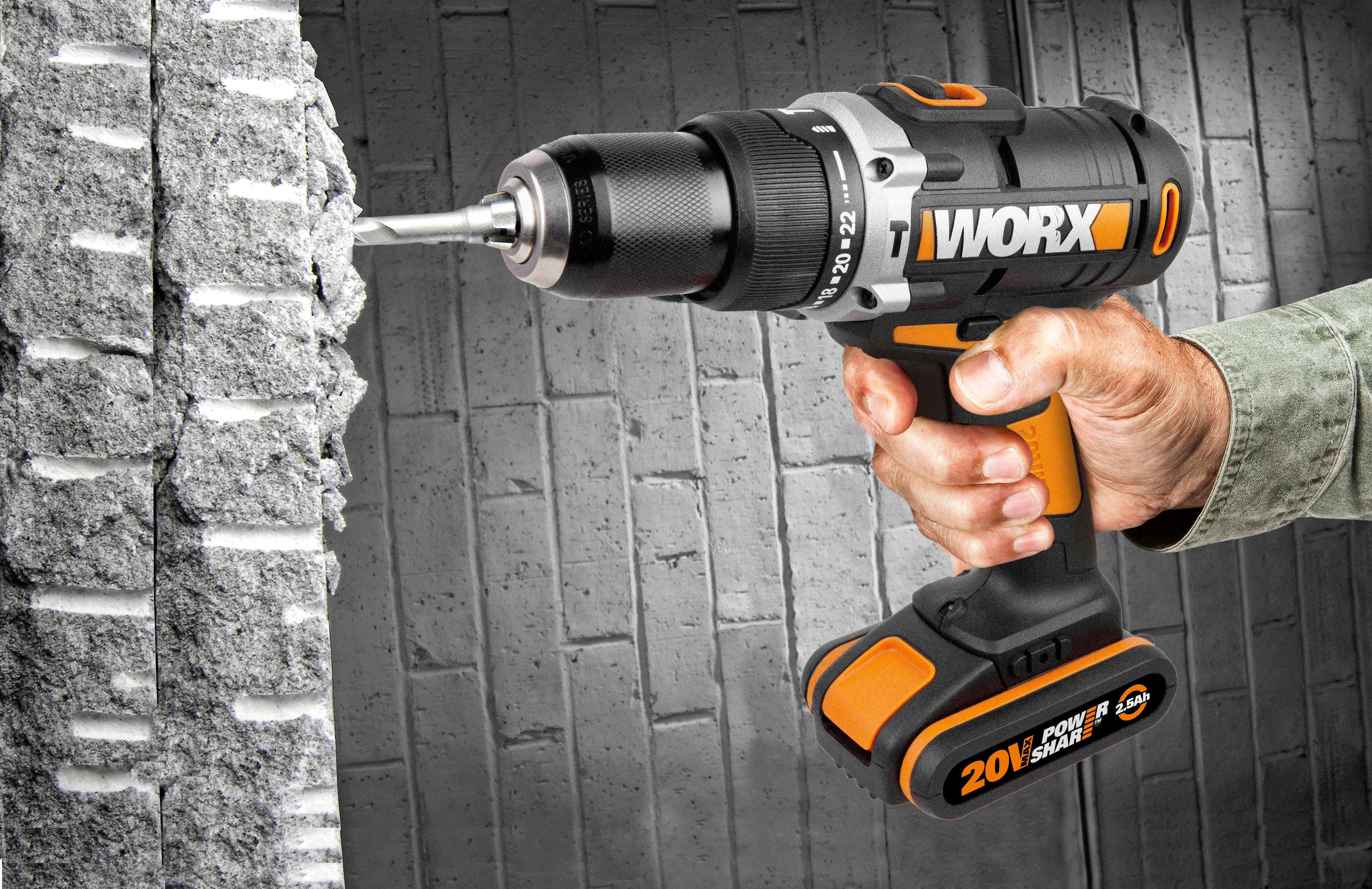 Worx WX372.9 - Taladro percutor 20V (S/bat)